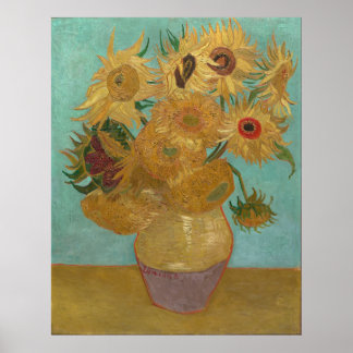 Poster Vase de Van Gogh avec douze tournesols