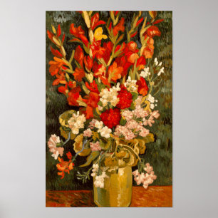 Poster Vase de Van Gogh avec Glaïeuls et Œillets