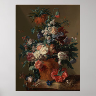 Poster Vase des fleurs par Jan van Huysum