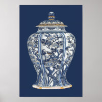 Vase en porcelaine bleue et blanche de Vision Stud