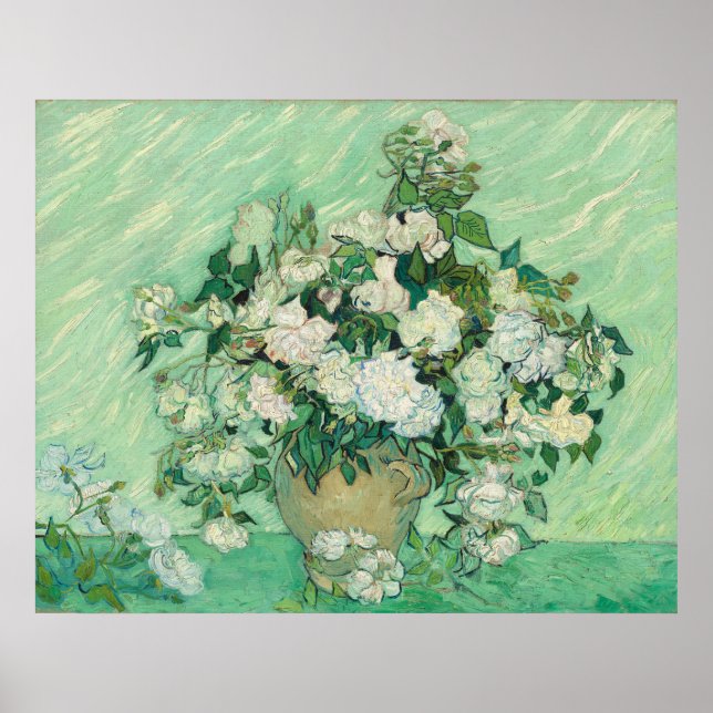 Poster Vase rose (Devant)