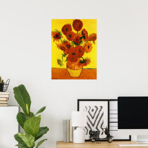 Poster Vase Still Life avec 15 tournesols Vincent van Gog
