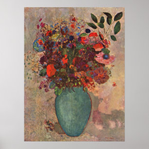 Poster Vase turc par Odilon Redon, Art floral vintage