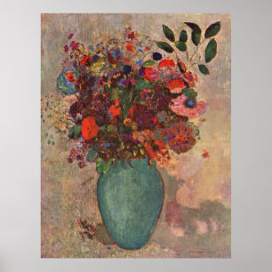 Poster Vase turque par Odilon Redon, Fleurs Vintages Art