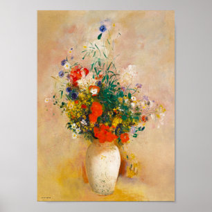 Poster Vase vintage des fleurs (1906) par Odilon Redon