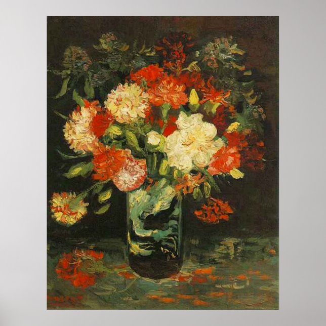 Poster Vase with Carnations Vincent van Gogh (Devant)