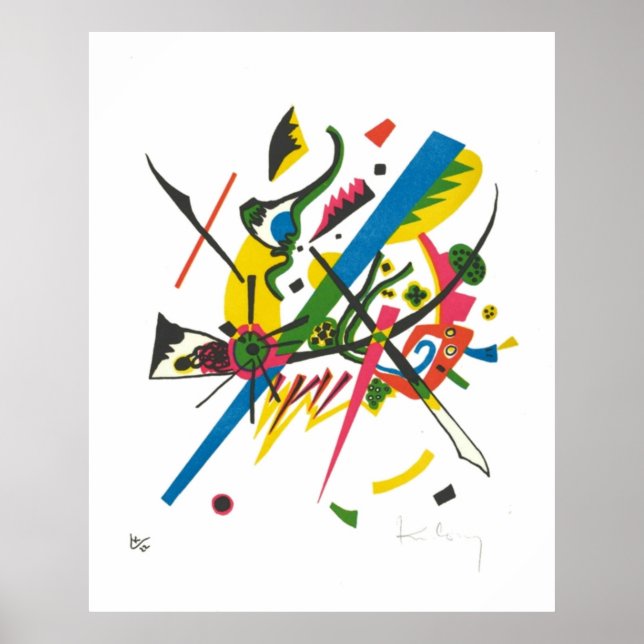 Poster Vasily Kandinsky avec signature Petits Mondes I On (Devant)