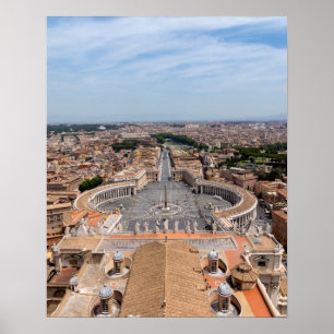 Poster Vatican, Italie : vue aérienne de la place Saint-P
