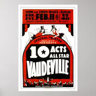 Poster Vaudeville All Star 1938 WPA