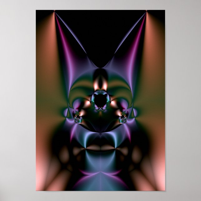 Poster vaudou fractal : sorcier (Devant)