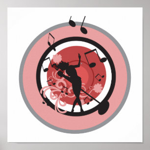 Poster vecteur diva de musique