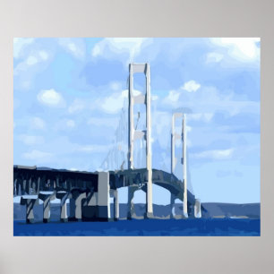 Poster Vecteur du pont Mackinac
