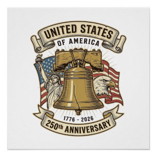 Poster Vecteur patriotique pour le 250e anniversaire des