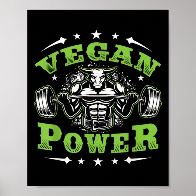 Poster Vegan Fitness Workout I'm Vegan Wer  (Devant)