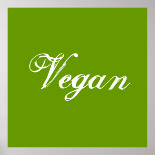 Poster Vegan. Vert. Slogan. Personnalisé