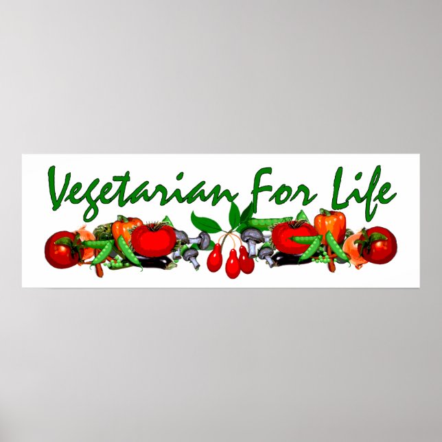 Poster Végétarien à vie (Devant)