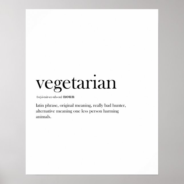 Poster Végétarien moderne, typographie drôle, (Devant)