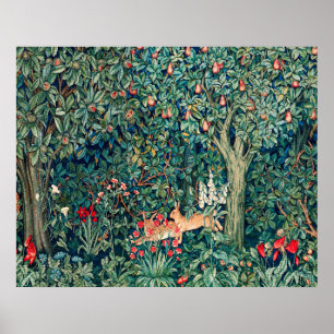 Poster Végétation,animaux de forêt Lièvres ,Fleur verte F