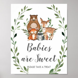 Poster Végétation Bois Les bébés sont doux Prenez un soin