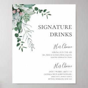 Poster Végétation Luxuriante Enseigne de Boissons Signa