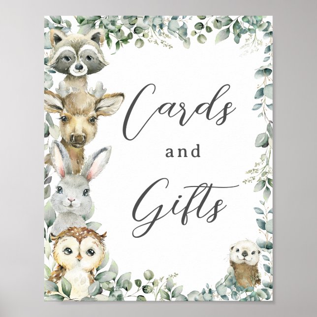 Poster Végétation rustique Bois Animaux Cartes et Cadeaux (Devant)