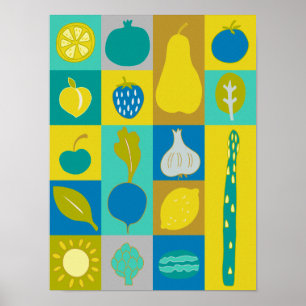 Poster Veggie Blocks I