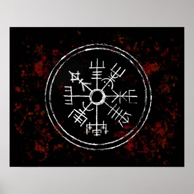 Poster Végvisir Norse Viking Compas (Devant)