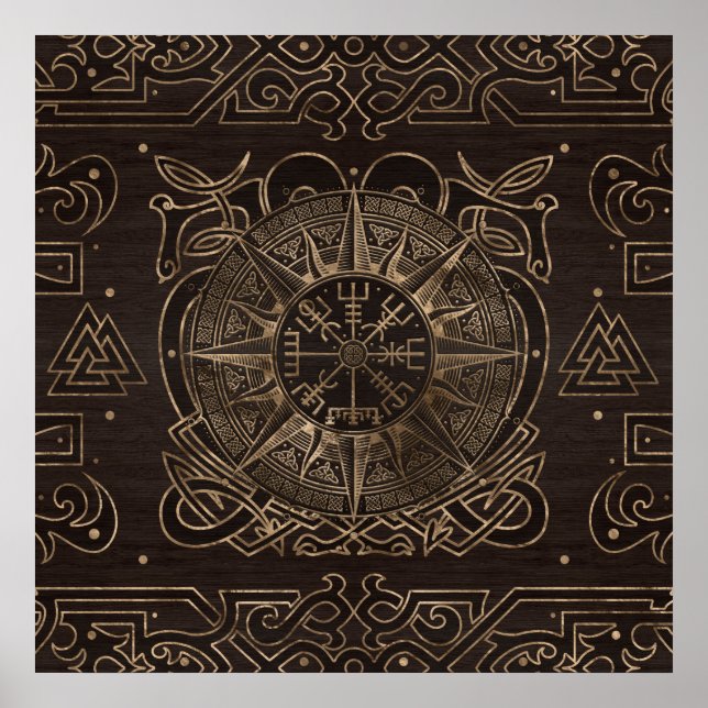 Poster Vegvisir - Viking Compas Ornement (Devant)