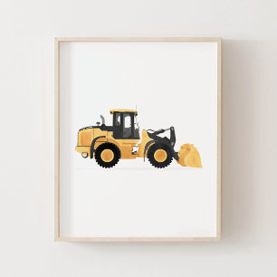 Poster Véhicule de construction chargeur frontal jaune dé