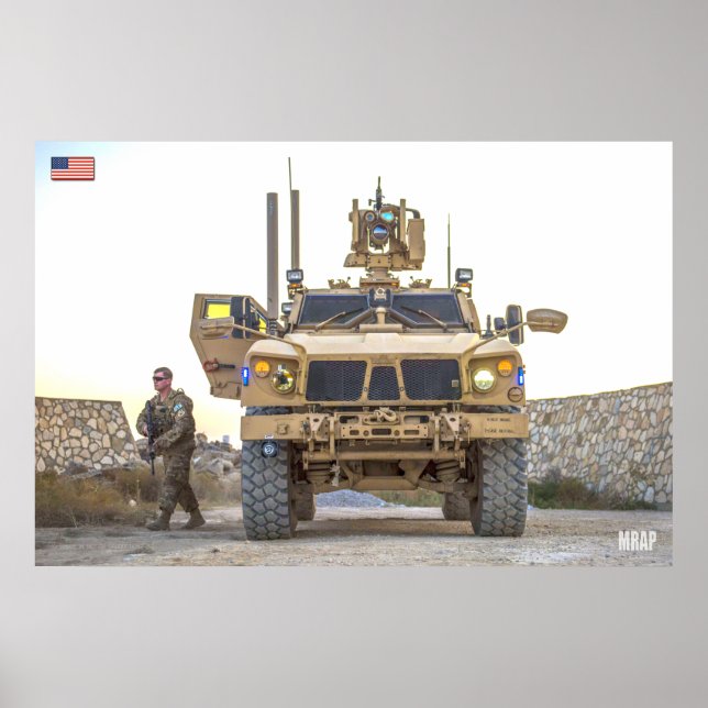 POSTER VÉHICULE PROTÉGÉ À L'AMBUSH RÉSISTANT AUX MINES (Devant)
