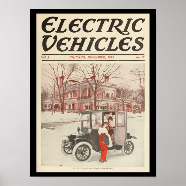 Poster Véhicules électriques Automobiles Vintage Imprimer (Devant)