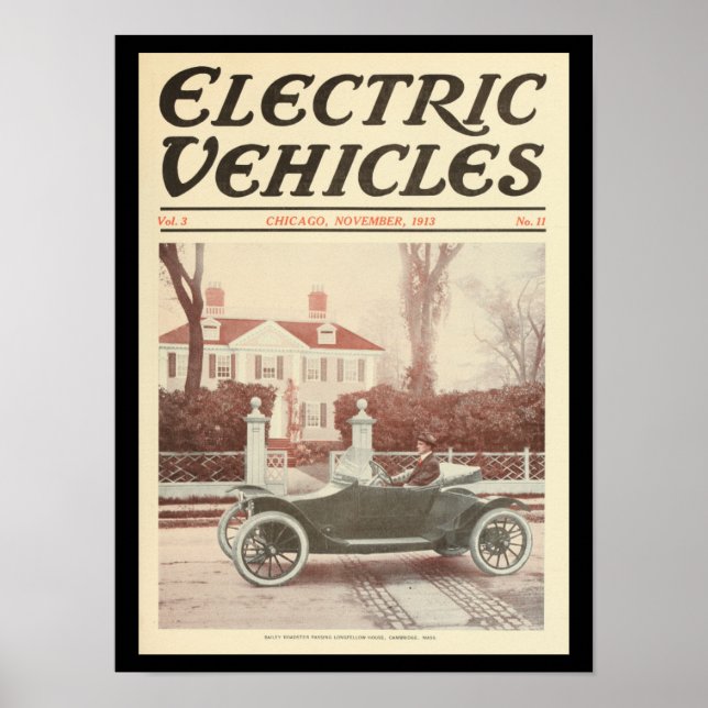 Poster Véhicules électriques Automobiles Vintage Imprimer (Devant)