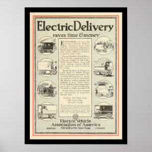 Poster Véhicules électriques Automobiles Vintage Imprimer