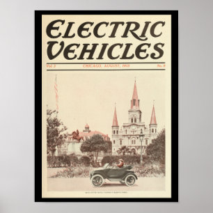 Poster Véhicules électriques Automobiles Vintage Imprimer