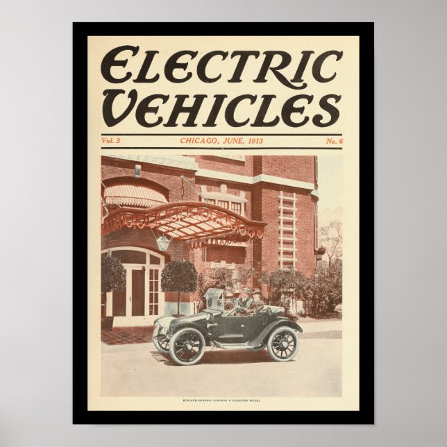 Poster Véhicules électriques Automobiles Vintage Imprimer (Devant)