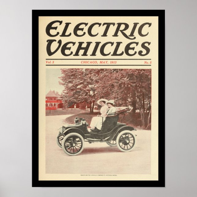 Poster Véhicules électriques Automobiles Vintage Imprimer (Devant)
