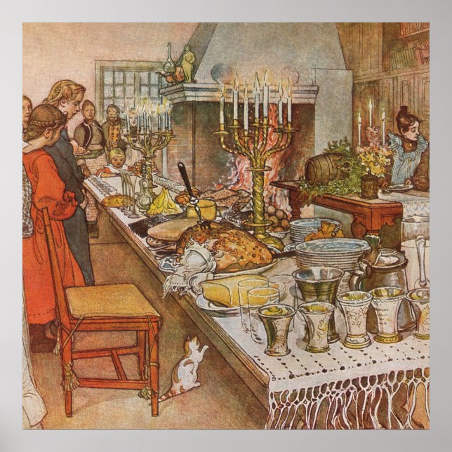 Poster Veille de Noël Carl Larsson 1904 (Devant)
