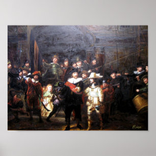 Poster Veille nocturne - Rembrandt