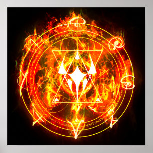 Poster Veillée démoniaque du Chaos rouge infernal