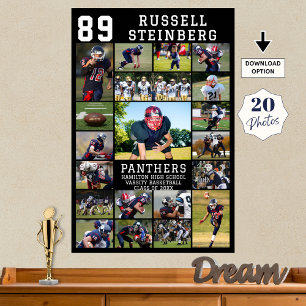 Poster Veillée des Seniors de Football 20 Collage de Phot