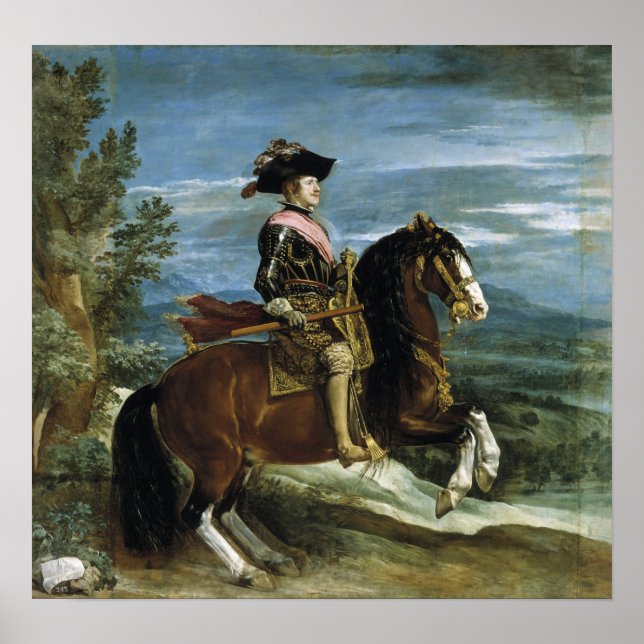 Poster Vélasquez - Philippe IV à cheval 1631 (Devant)