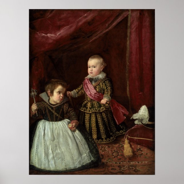 Poster Velázquez - Don Baltasar Carlos Avec Un Nain (Devant)