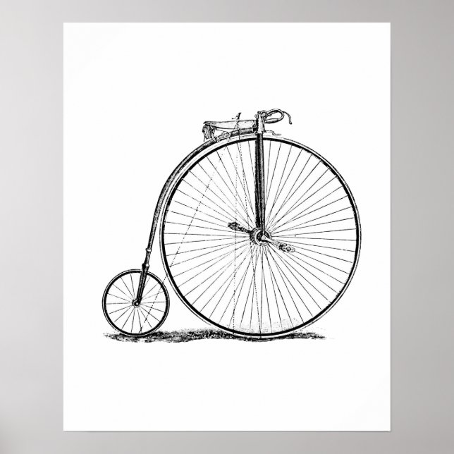 Poster vélo à roues hautes penny farine (Devant)
