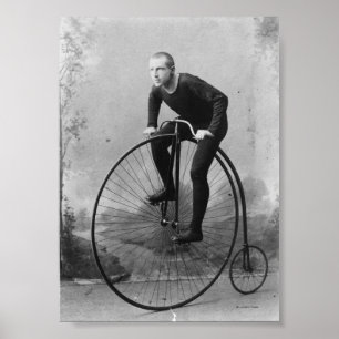 Poster Vélo avec grande roue avant