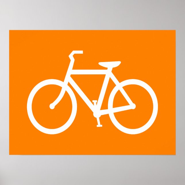 Poster Vélo blanc et orange (Devant)