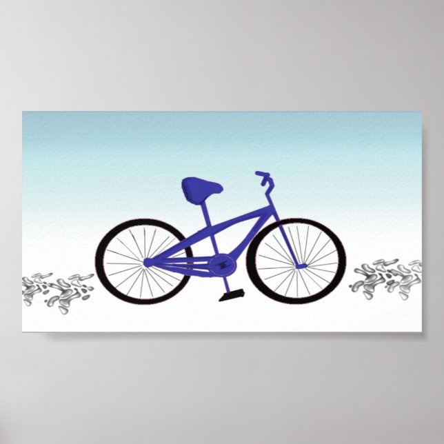 Poster Vélo bleu (Devant)