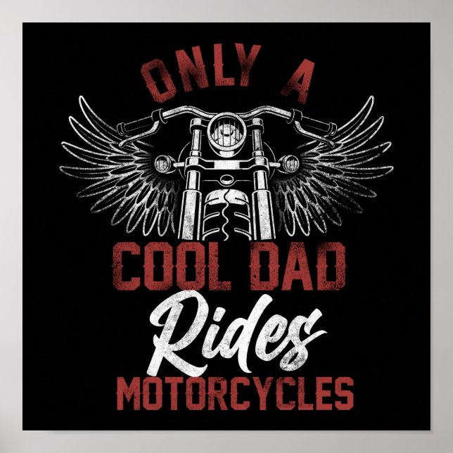 Poster Vélo Classique Seulement Un Père Cool Ride Motos (Devant)
