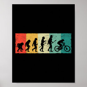 Poster Vélo de Montagne Cycliste Mtb Vélo Évolution Desce