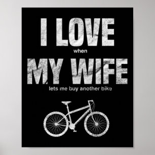 Poster Vélo de montagne pour hommes J'adore quand ma femm