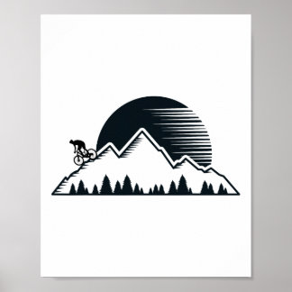 Poster Vélo de montagne vintage - VTT de descente extérie
